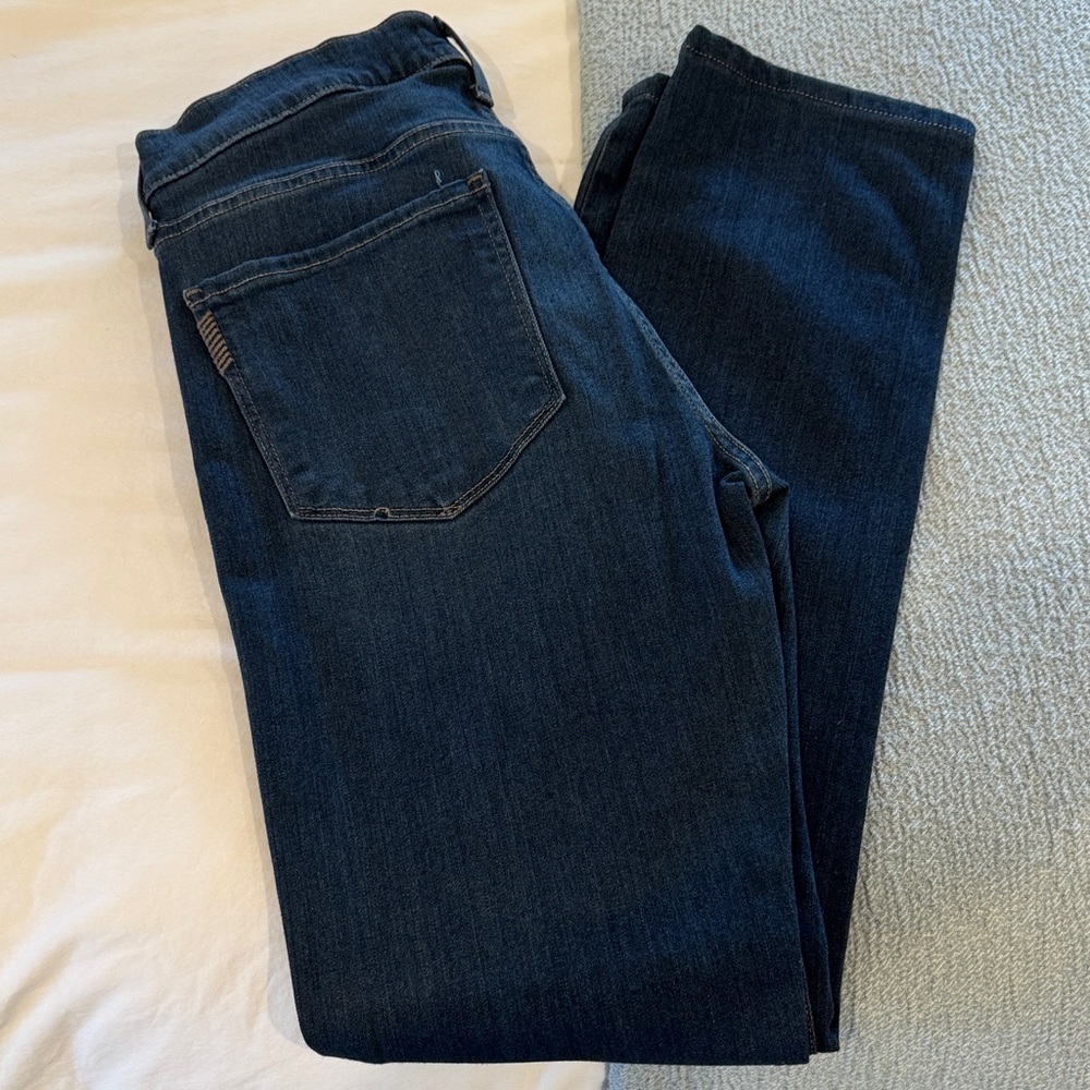 PAIGE Dark Blue Straight Leg Jeans
